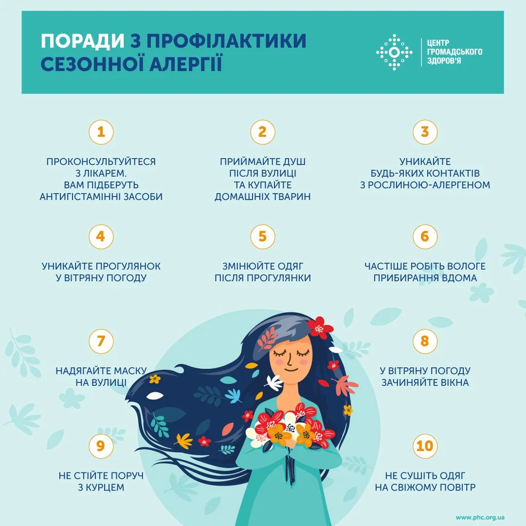Поради з профілактики сезонної алергії
