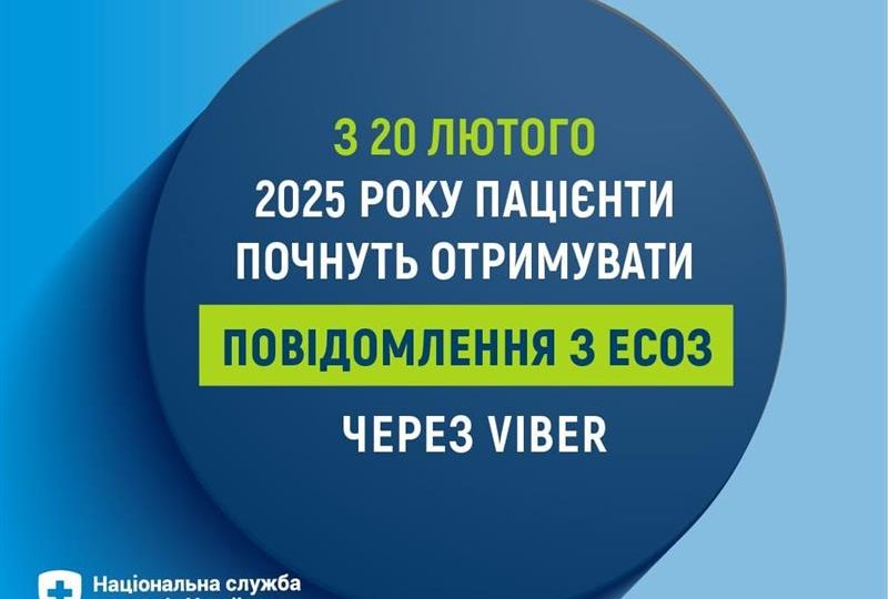 20 лютого 2025 року пацієнти почнуть отримувати повідомлення з ЕСОЗ через Viber 20 лютого 2025 року пацієнти почнуть отримувати повідомлення з ЕСОЗ через Viber